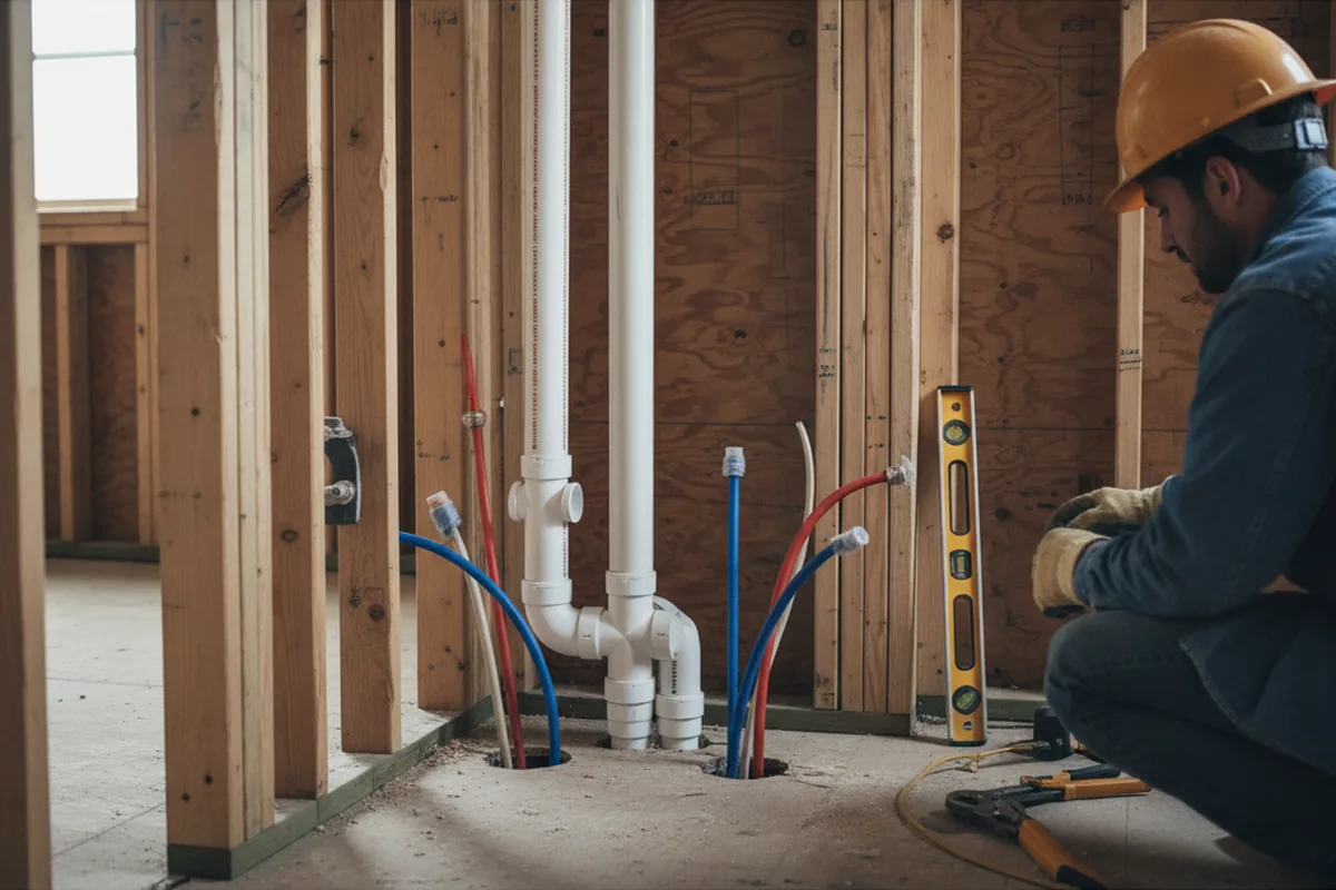 Drain and supply rough-in during Toilet Repair and Installation in Ely
